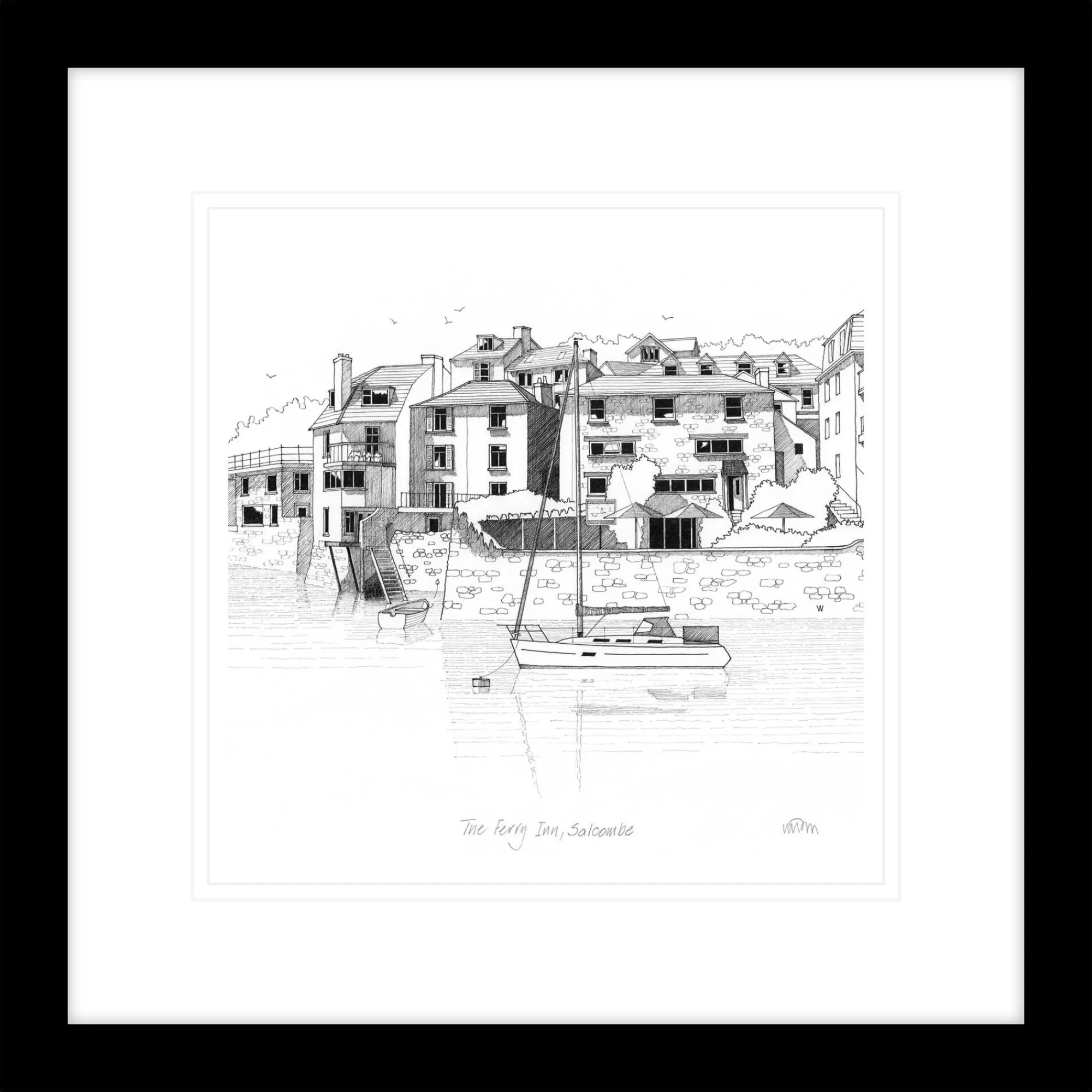 Salcombe|Devon*Whistlefish The Ferry Inn, Salcombe Framed Print