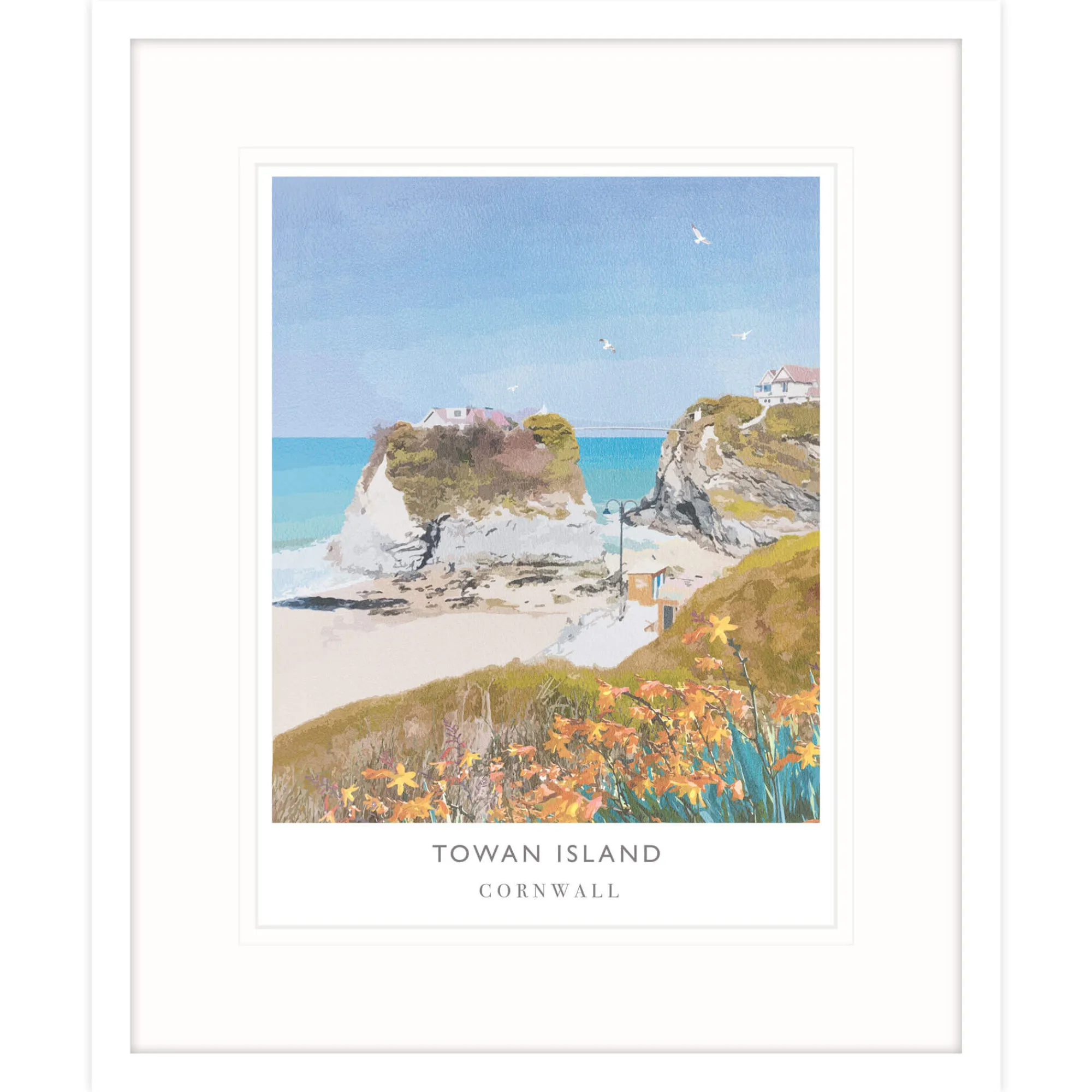 Newquay|Cornwall*Whistlefish Towan Island Framed Print