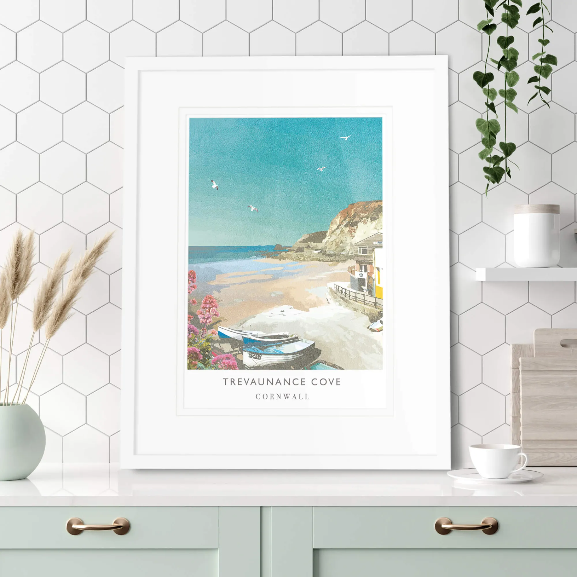 Cornwall|Travel*Whistlefish Trevaunance Cove Framed Print