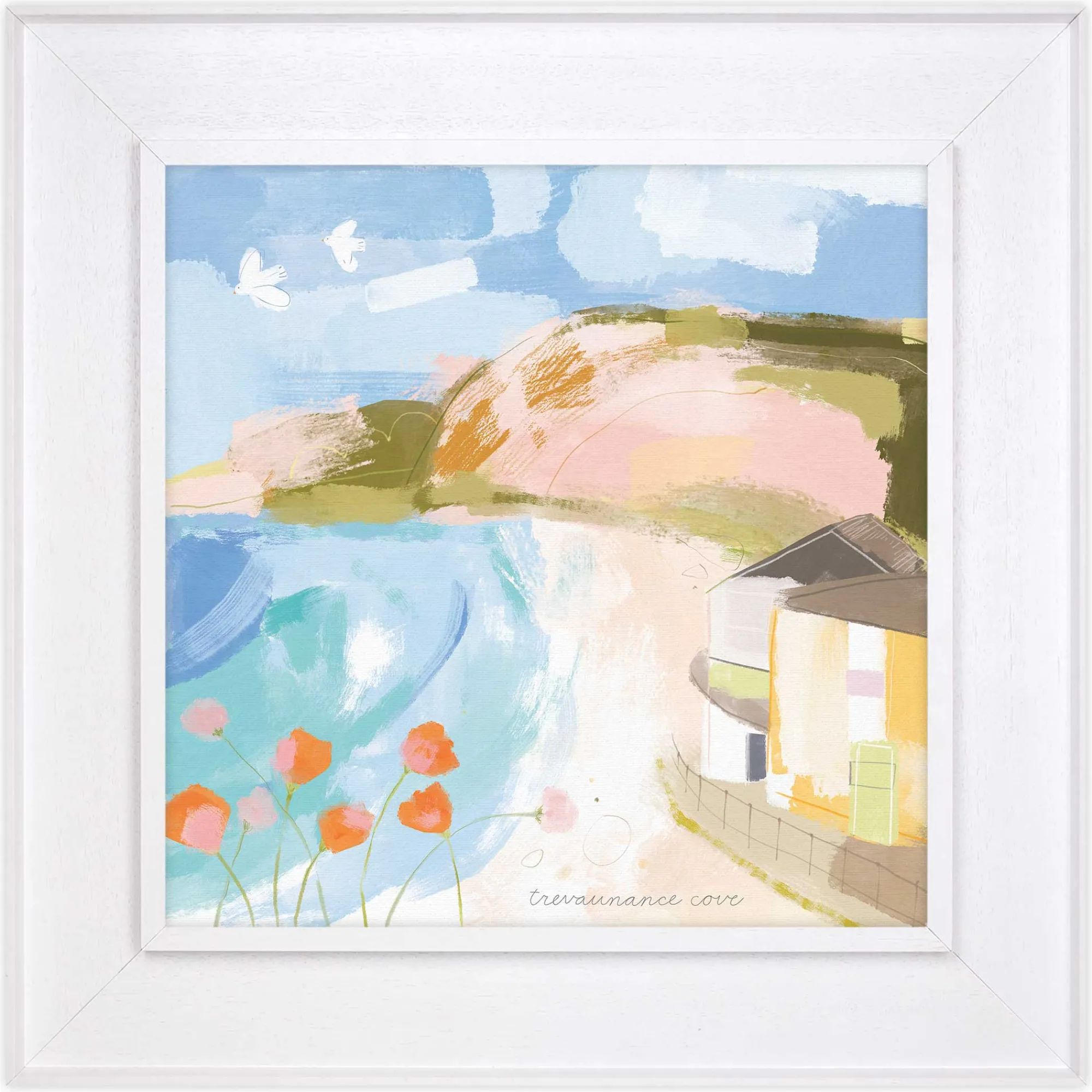 Floral & Flowers|Coastal Scenes*Whistlefish Trevaunance Cove Tray Framed Canvas