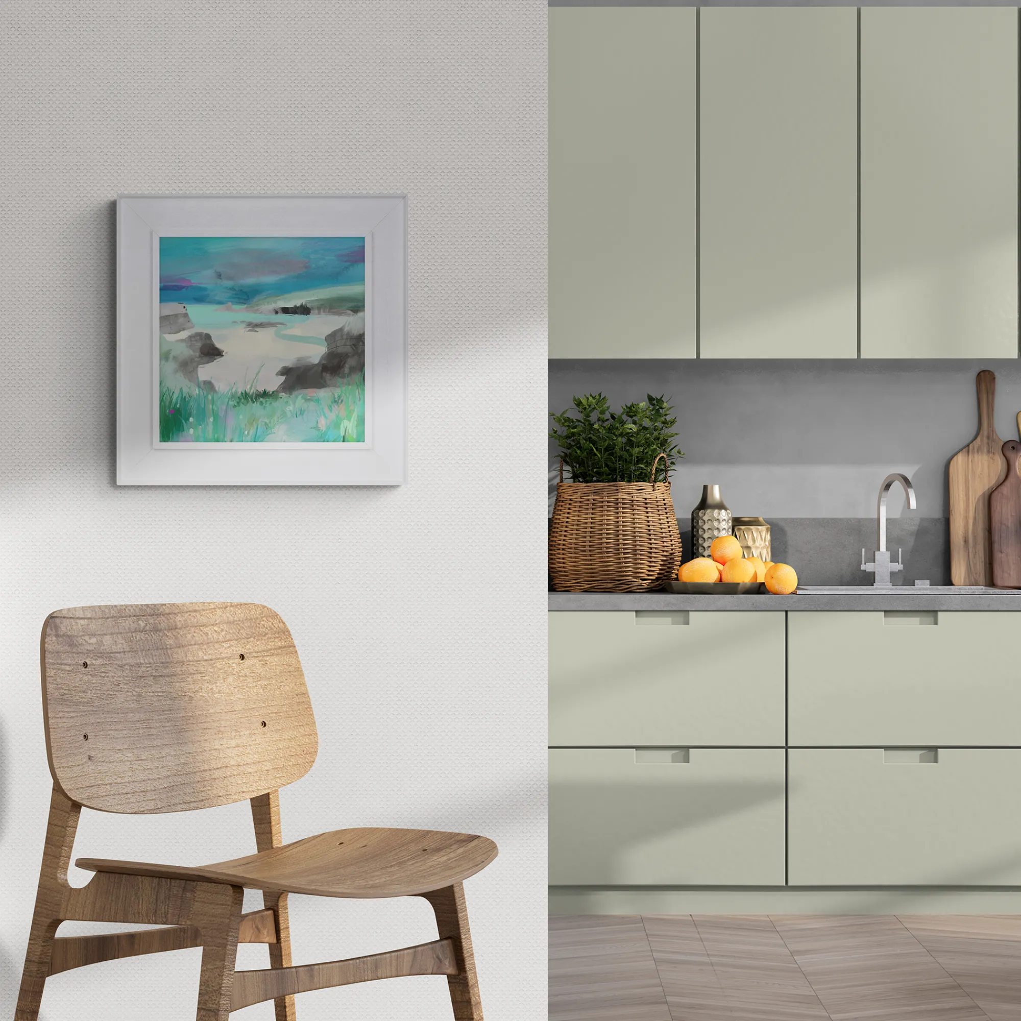 Cornwall|Coastal Scenes*Whistlefish Trevone Bay Tray Framed Canvas