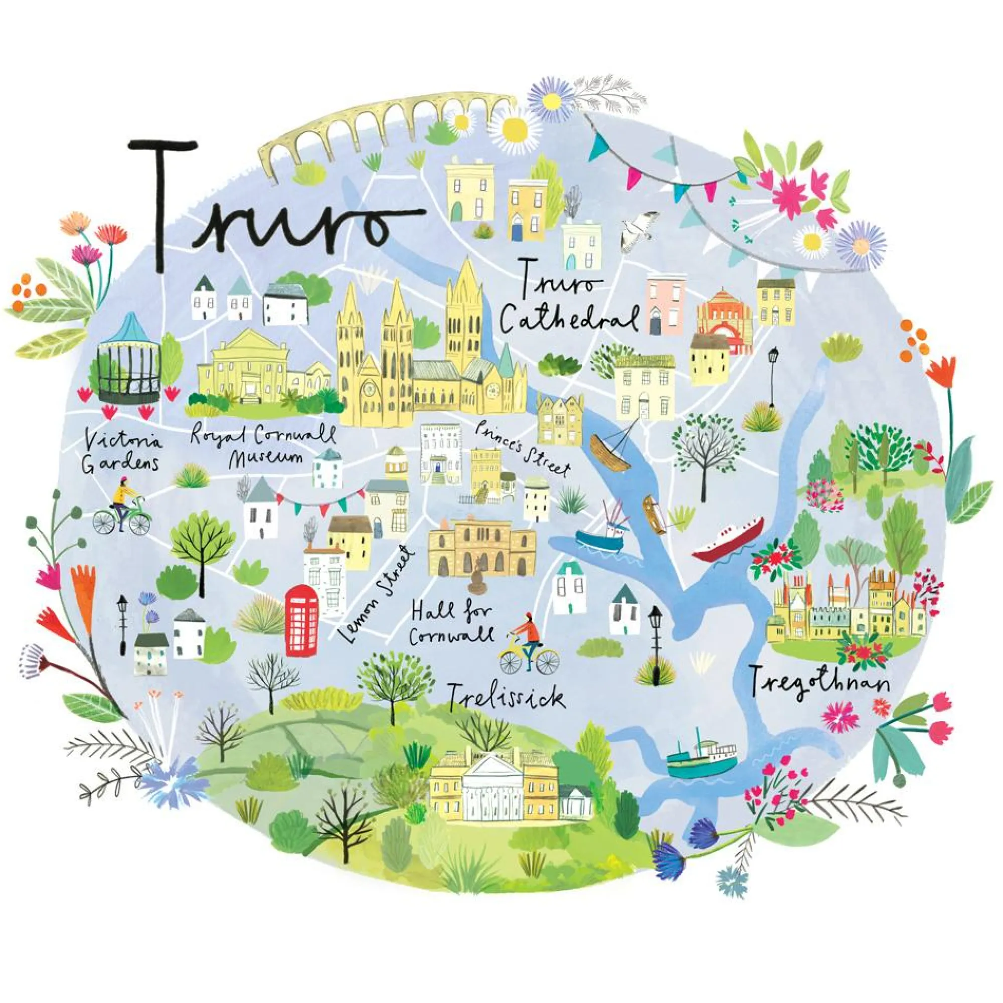 Unframed Prints*Whistlefish Truro Map Art Print
