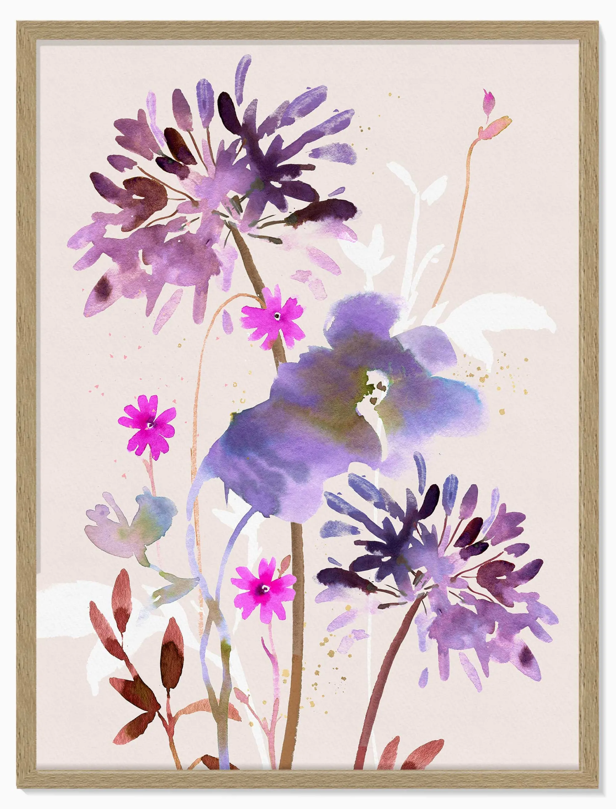 Floral & Flowers|Framed Prints*Whistlefish Twilight Garden Glow Large Framed Print