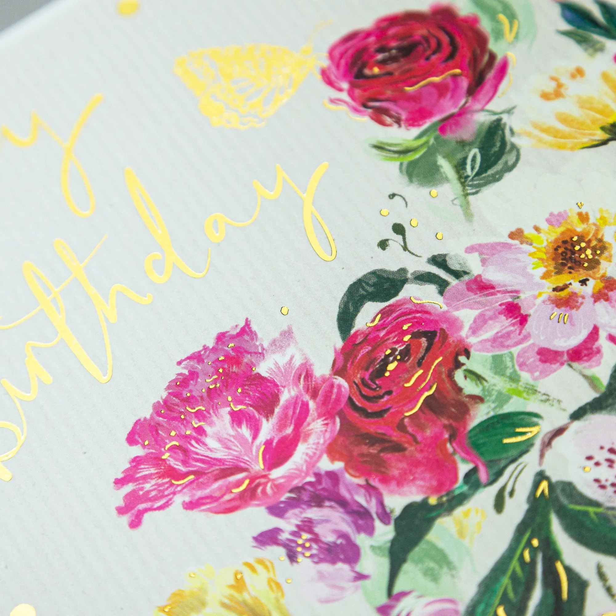 Birthday*Whistlefish Vibrant Floral Cream Birthday Card