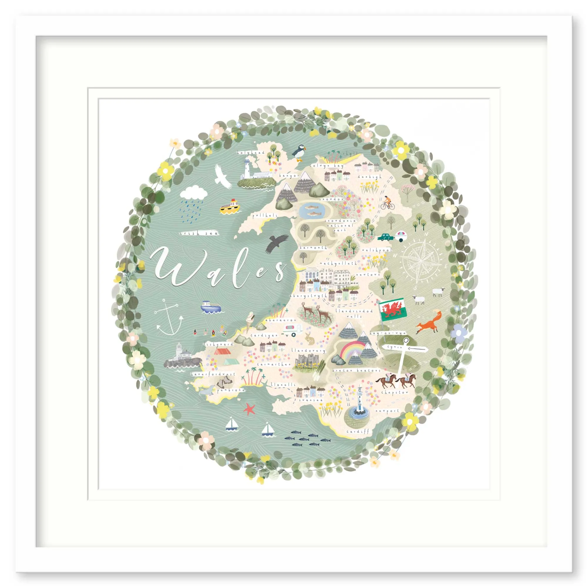 Framed Prints*Whistlefish Wales Map Framed Print