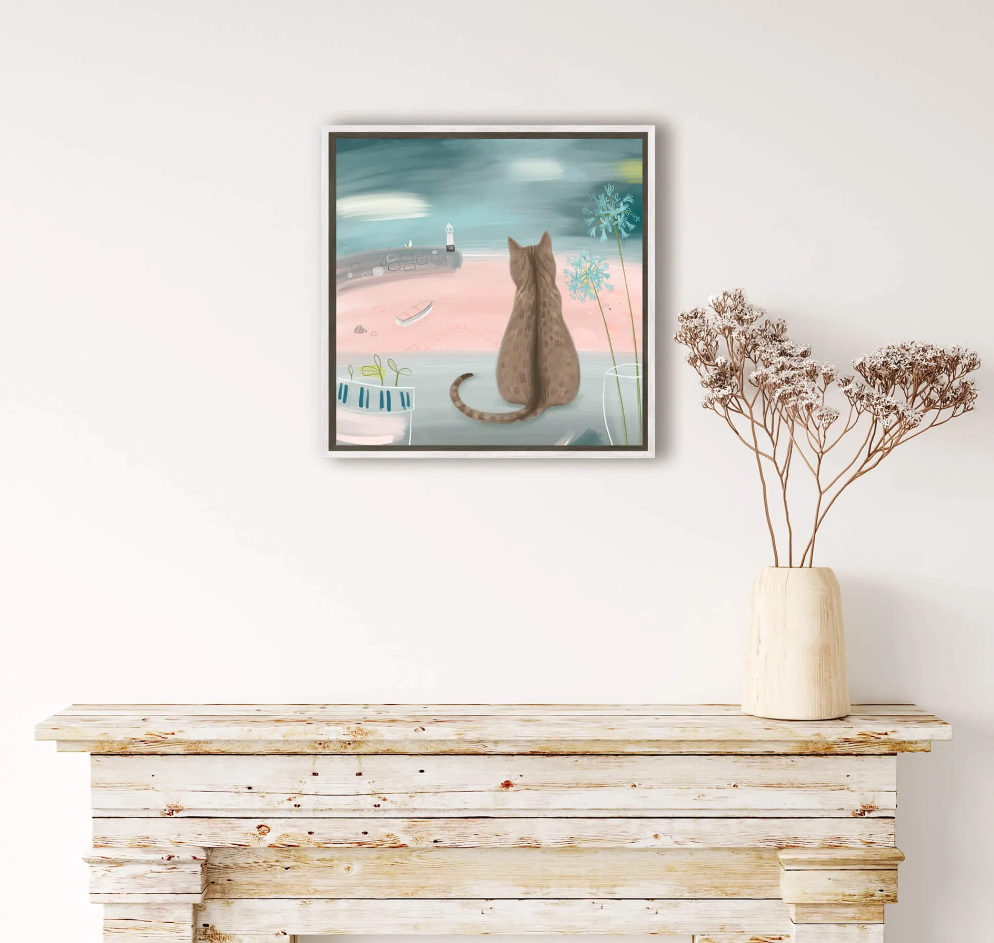 St Ives|Cornwall*Whistlefish Watching St Ives Framed Canvas