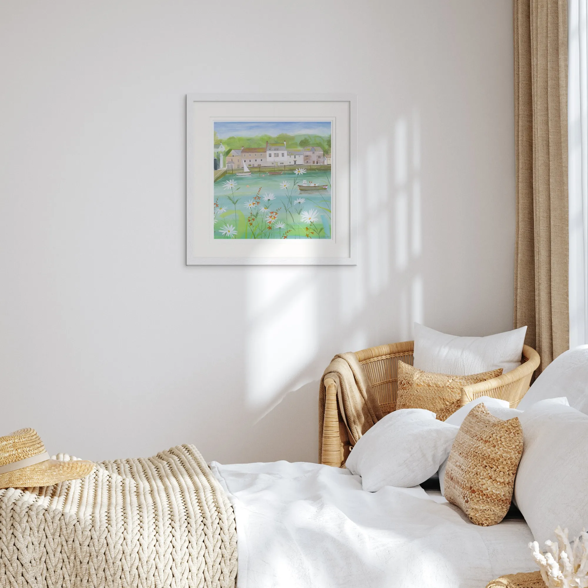 Coastal Scenes|Boat & Sailing*Whistlefish Westie In The Boat Framed Print