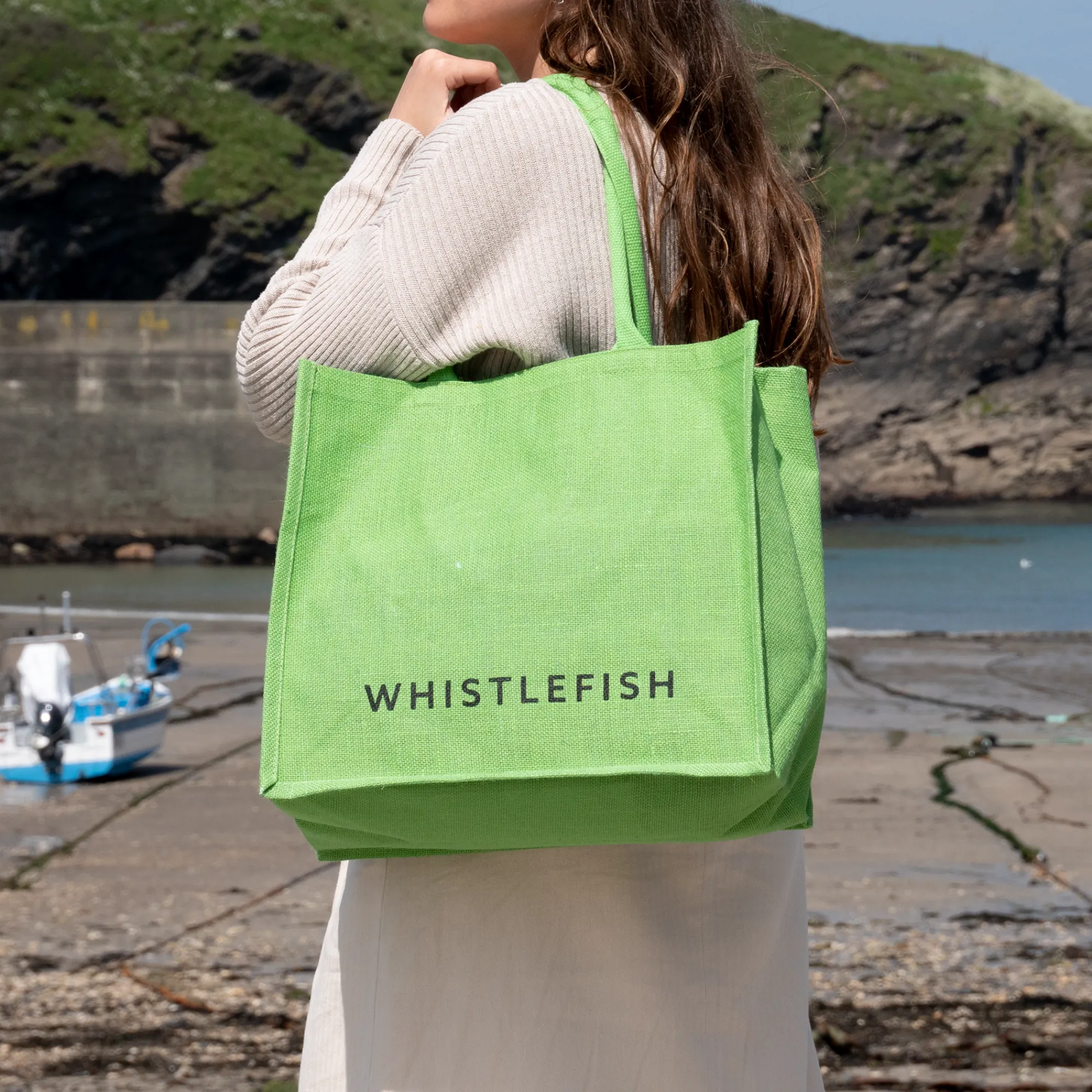 Under £20|Under £10*Whistlefish Large Jute Bag Green
