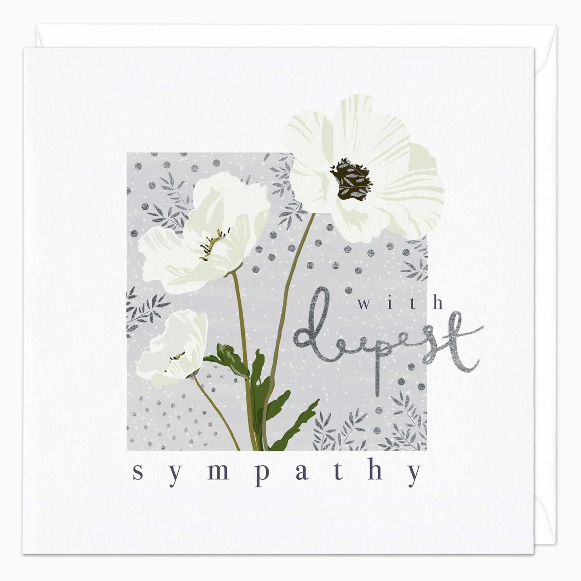 Sympathy*Whistlefish White Poppy Sympathy Card