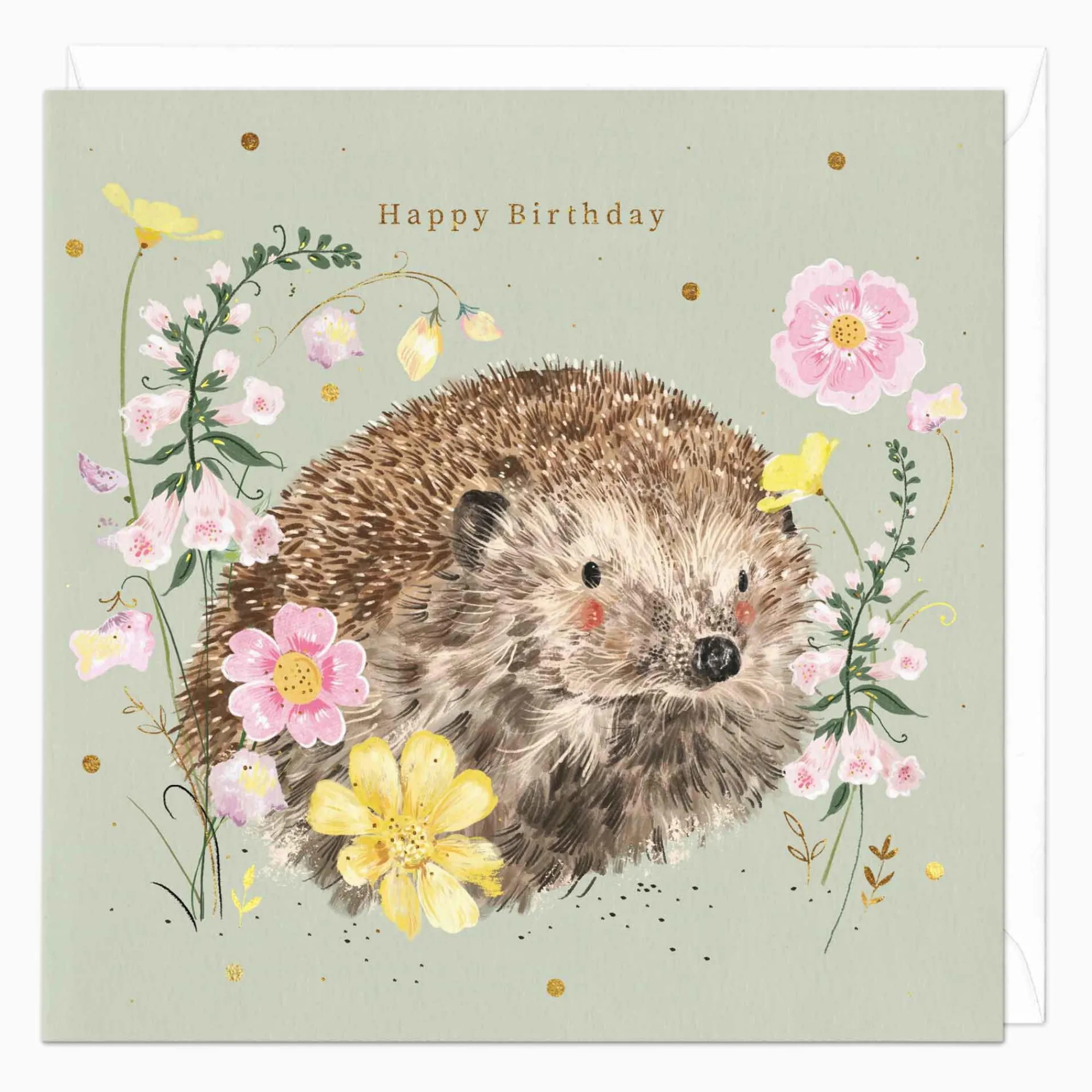 Birthday|For Her*Whistlefish Wild Floral Hedgehog Birthday Card