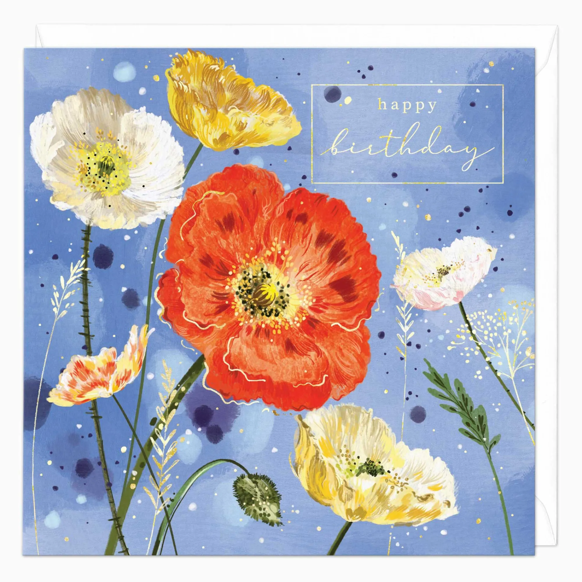 Birthday|For Her*Whistlefish Wild Florals Poppy Birthday Card
