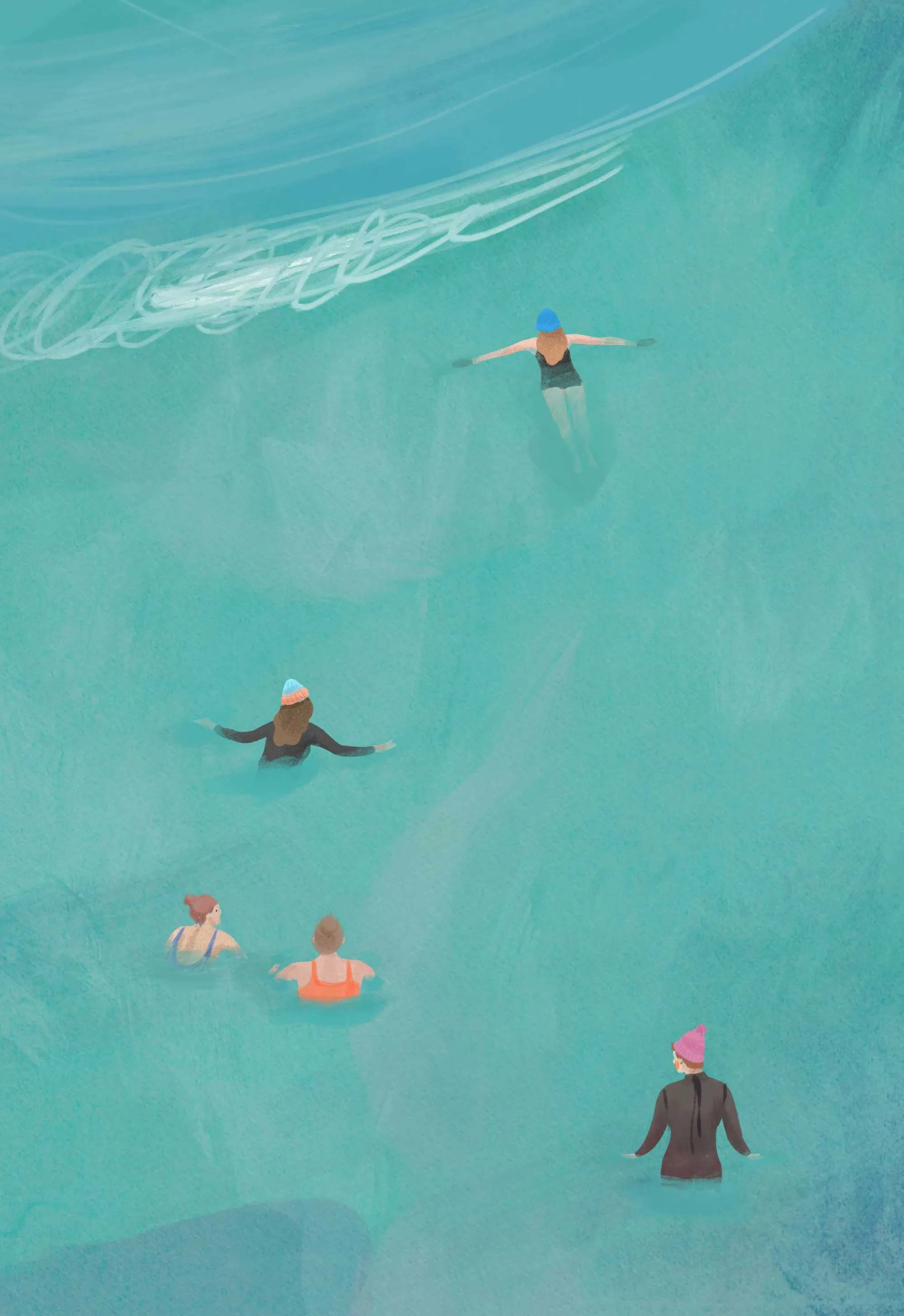 Coastal Scenes|Framed Prints*Whistlefish Wild Swimmers Small Framed Print