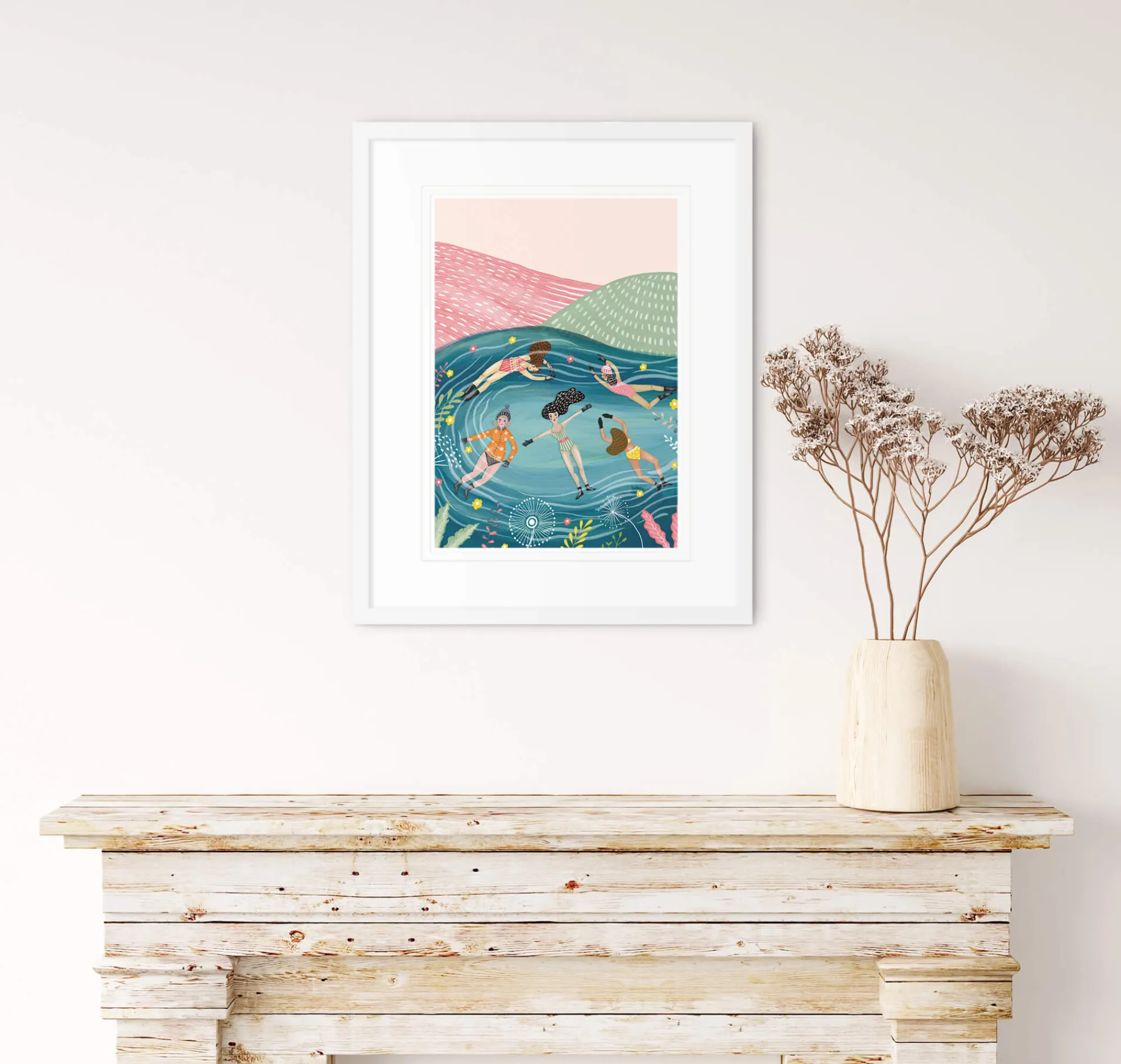 Coastal Scenes|Framed Prints*Whistlefish Wild Swimming Framed Print