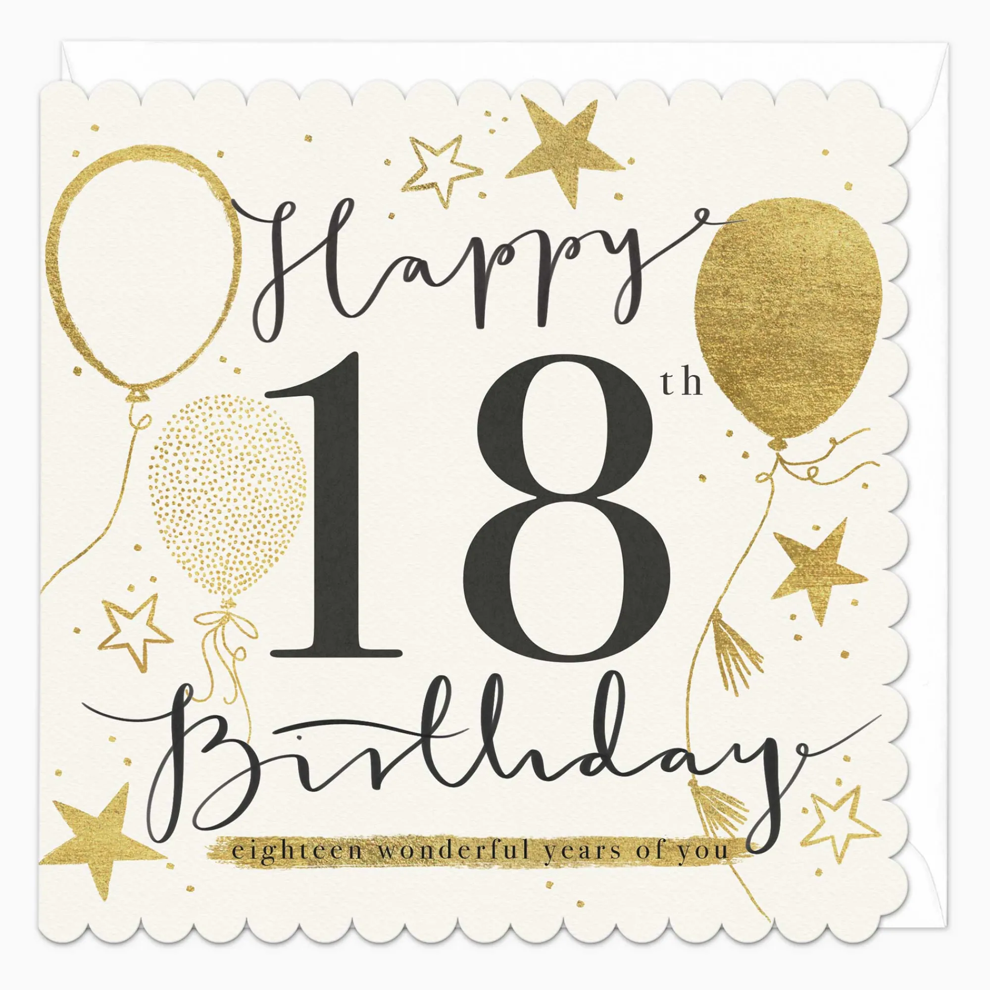 Birthday|By Age*Whistlefish Wonderful 18th Birthday Scalloped Card