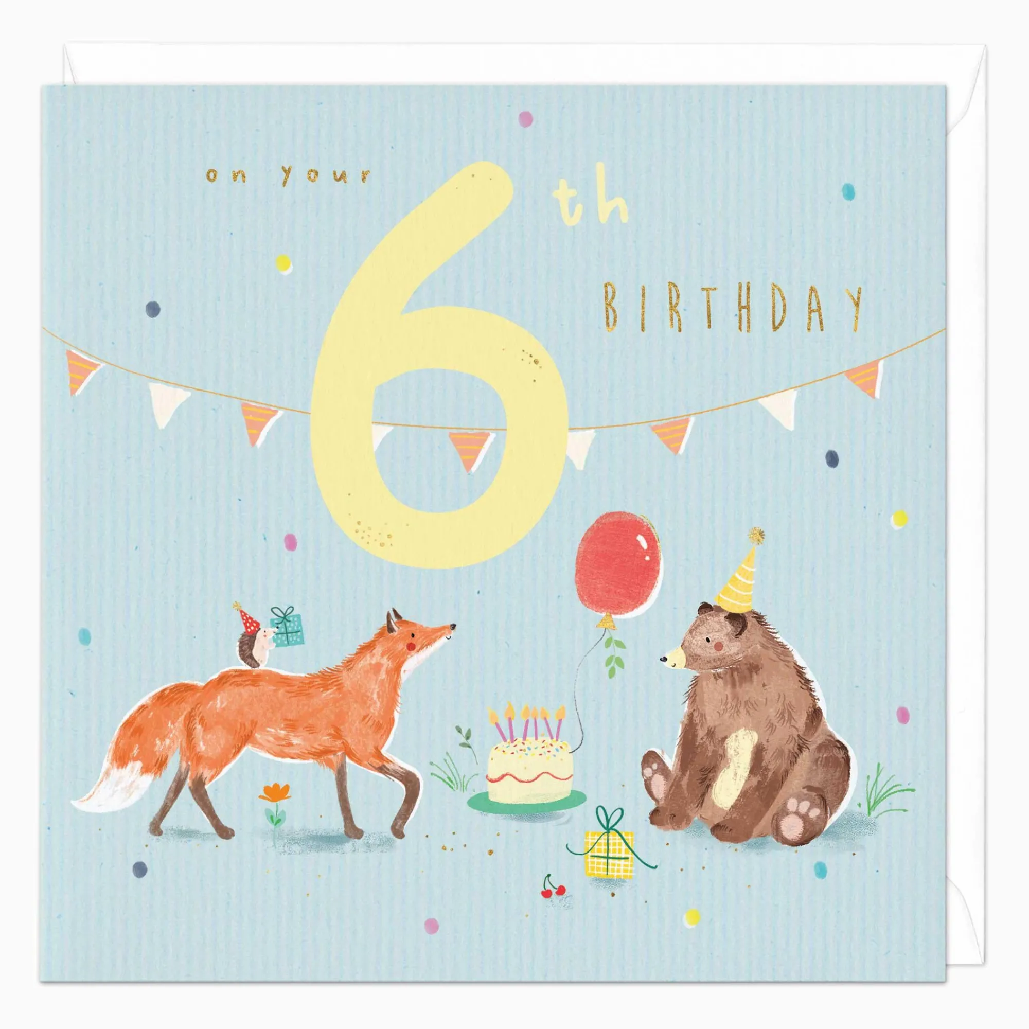 Birthday|By Age*Whistlefish Woodland Animals 6th Birthday Card